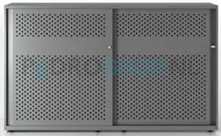 Schuifdeurkast Bisley Glide II, h116,1*b200*d47 cm, perfo, zilvergrijs