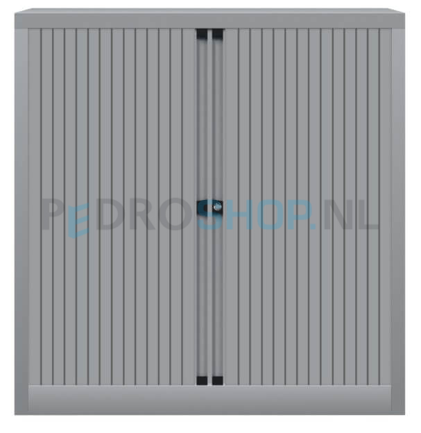 Archiefkast AKS met roldeur, zilvergrijs, 2 legborden, 103*100*43
