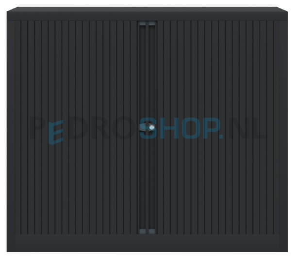 Roldeurkast Bisley Basic, 103*120*43, 2 legborden, zwart